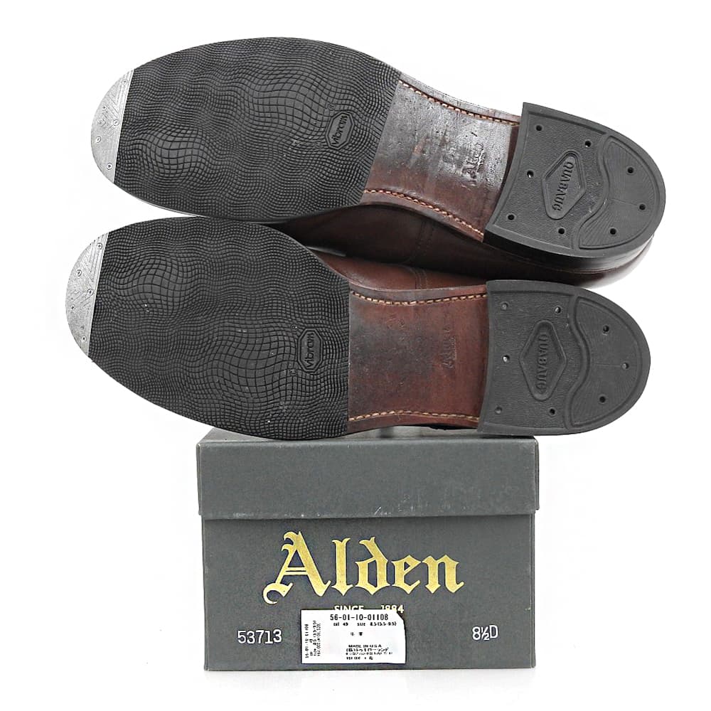 Alden オールデン レザー ミリタリーラスト プレーントゥシューズ メンズ ブラウン 8 1/2 53713 シューズ