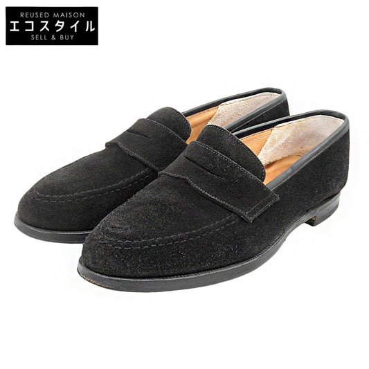 Crockett&Jones クロケット＆ジョーンズ 別注 8363 スエード BOSTON/ボストン コインローファー シューズ メンズ 黒 8 シューズ