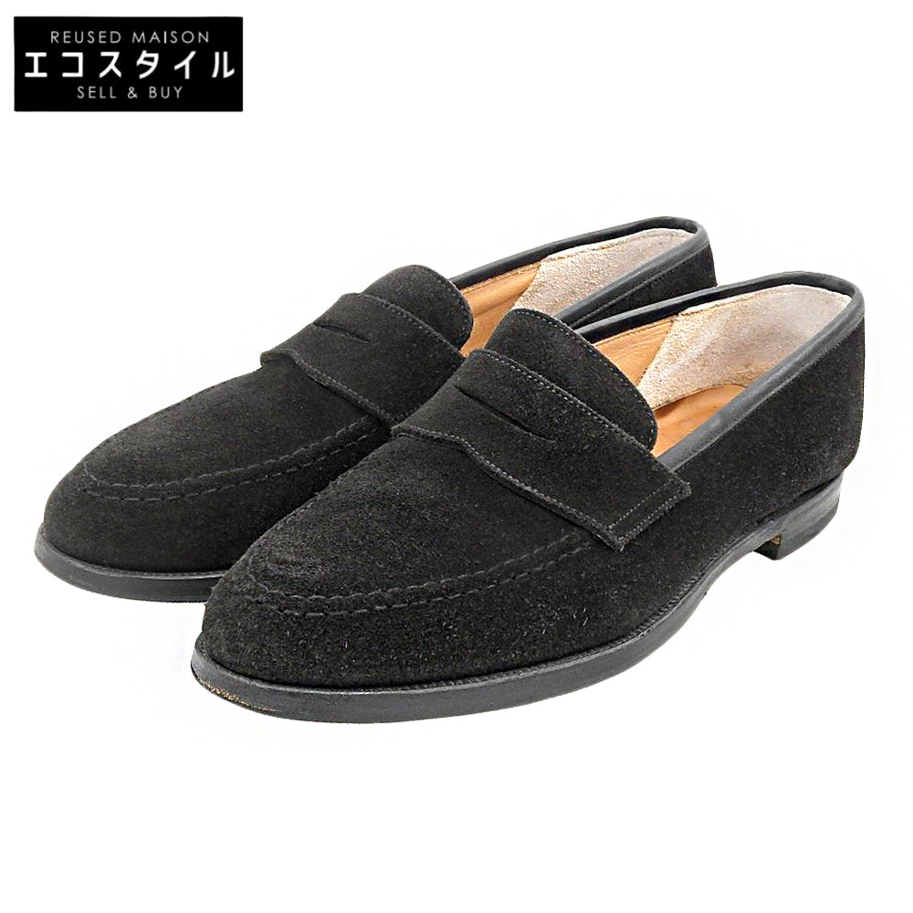 Crockett&Jones クロケット＆ジョーンズ 別注 8363 スエード BOSTON/ボストン コインローファー シューズ メンズ 黒 8 シューズ