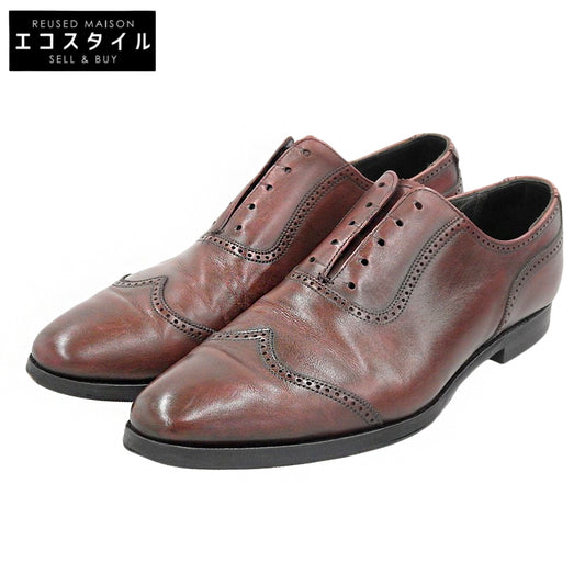Crockett&Jones クロケット＆ジョーンズ 別注 8956 LINDSEY セミブローグ ウィングチップシューズ バーガンディ 8 1/2E シューズ