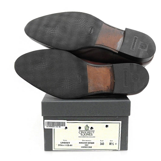 Crockett&Jones クロケット＆ジョーンズ 別注 8956 LINDSEY セミブローグ ウィングチップシューズ バーガンディ 8 1/2E シューズ