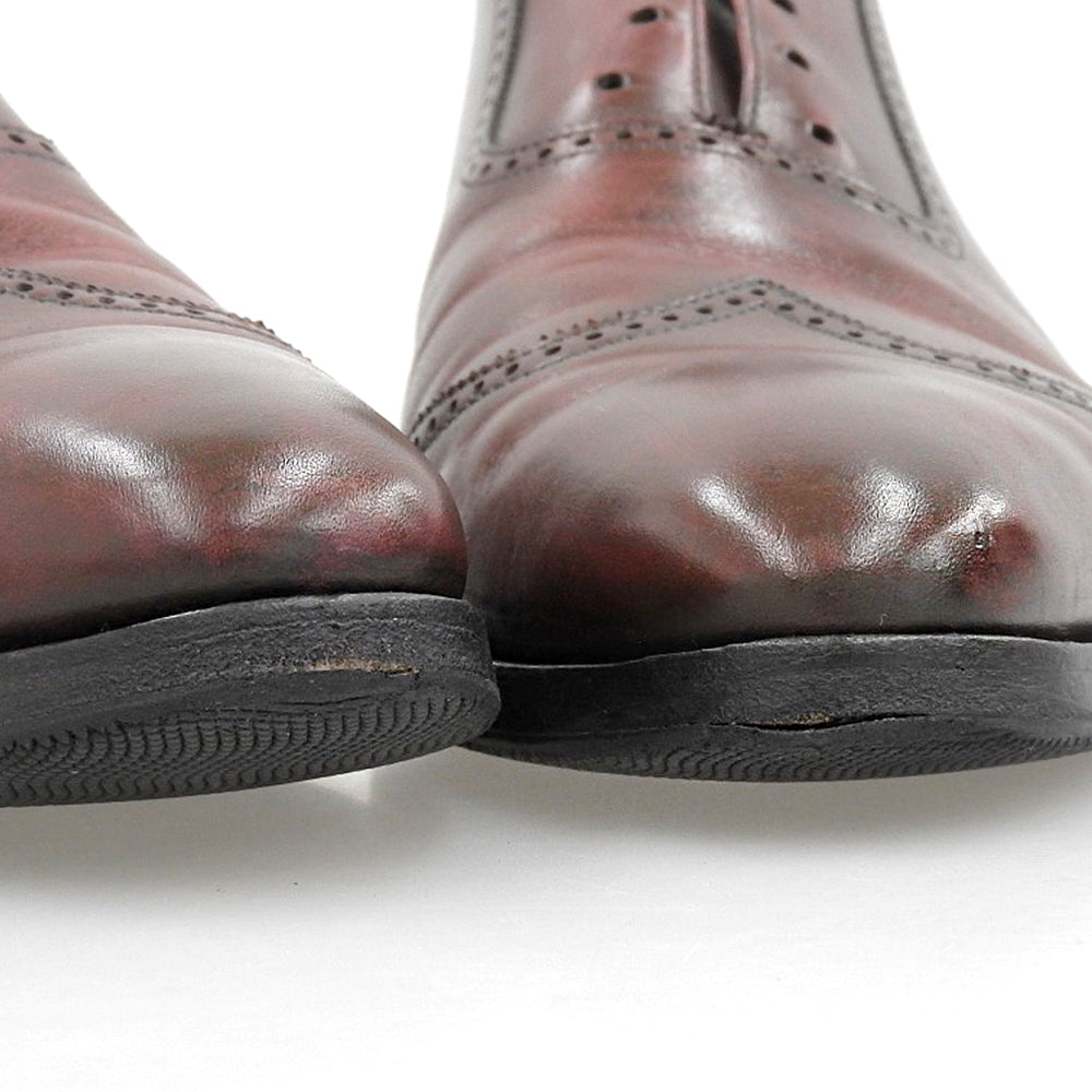 Crockett&Jones クロケット＆ジョーンズ 別注 8956 LINDSEY セミブローグ ウィングチップシューズ バーガンディ 8 1/2E シューズ