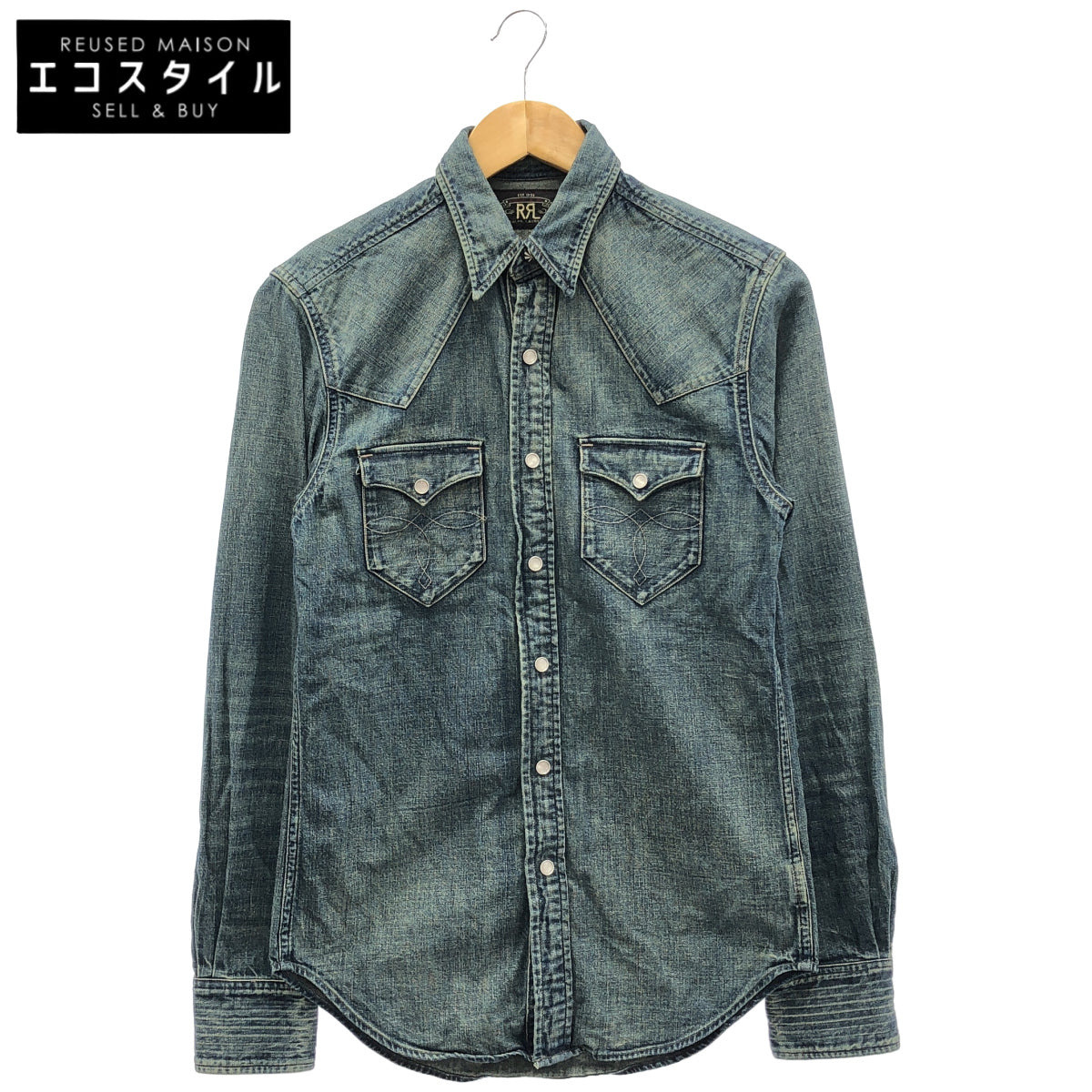RRL ダブルアールエル 78250518800/1132312 Dark Wash Slim-Fit Denim Western Shirt Tops