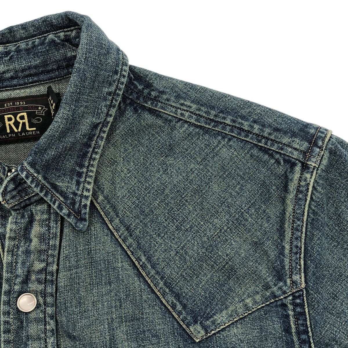RRL ダブルアールエル 78250518800/1132312 Dark Wash Slim-Fit Denim Western Shirt Tops