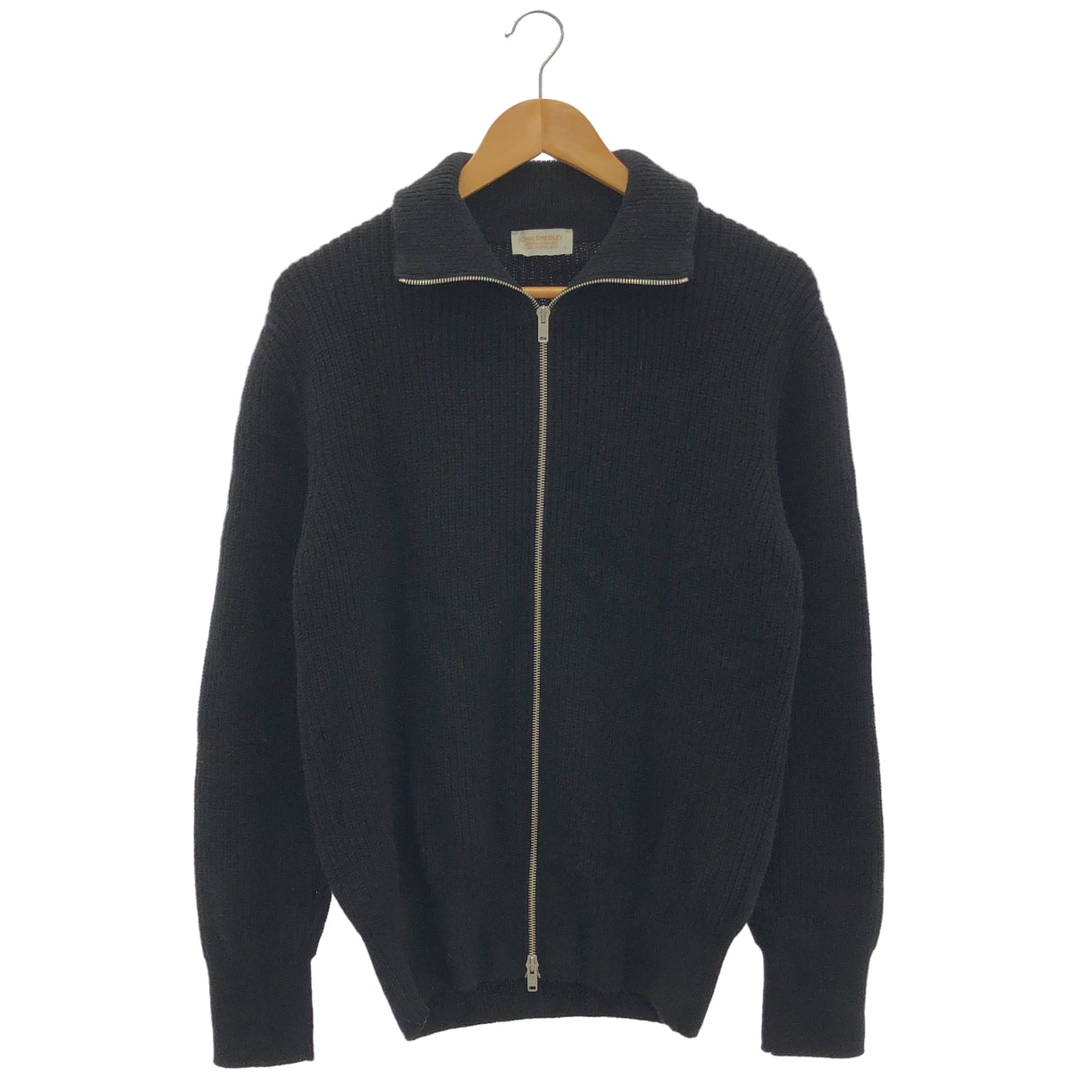 JOHN SMEDLEY ジョンスメドレー ブラック リサイクルカシミヤ BRILEY スタンドカラーダブルジップニットジャケット トップス