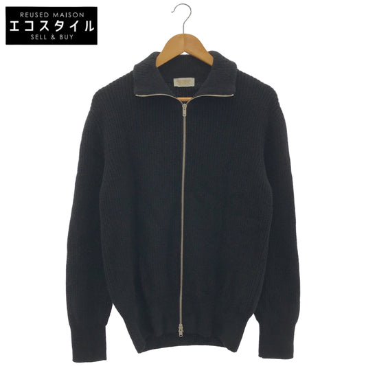 JOHN SMEDLEY ジョンスメドレー ブラック リサイクルカシミヤ BRILEY スタンドカラーダブルジップニットジャケット トップス