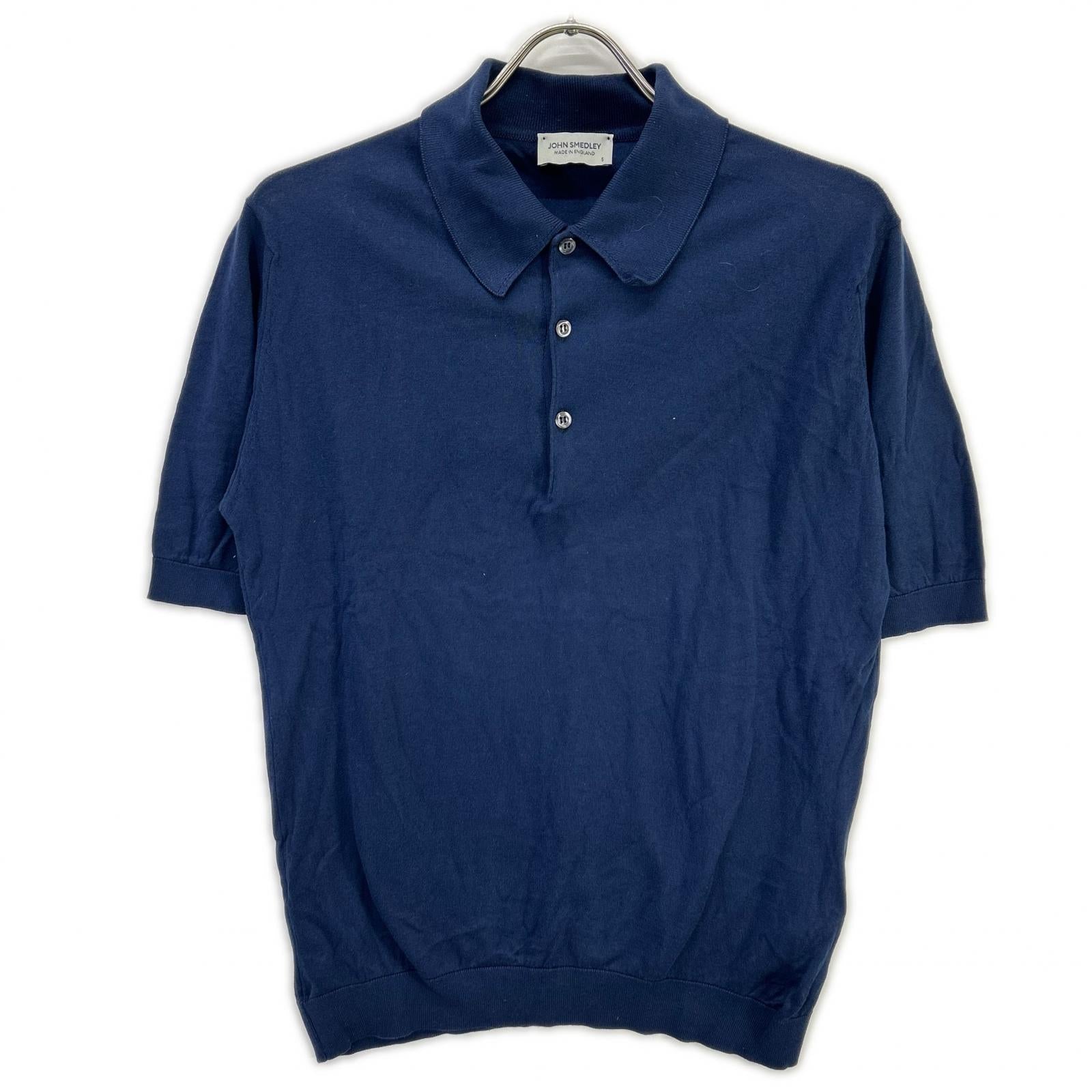 JOHN SMEDLEY ジョンスメドレー フレンチネイビー シーアイランドコットン ISIS 半袖コットンニットクラシックポロシャツ トップス