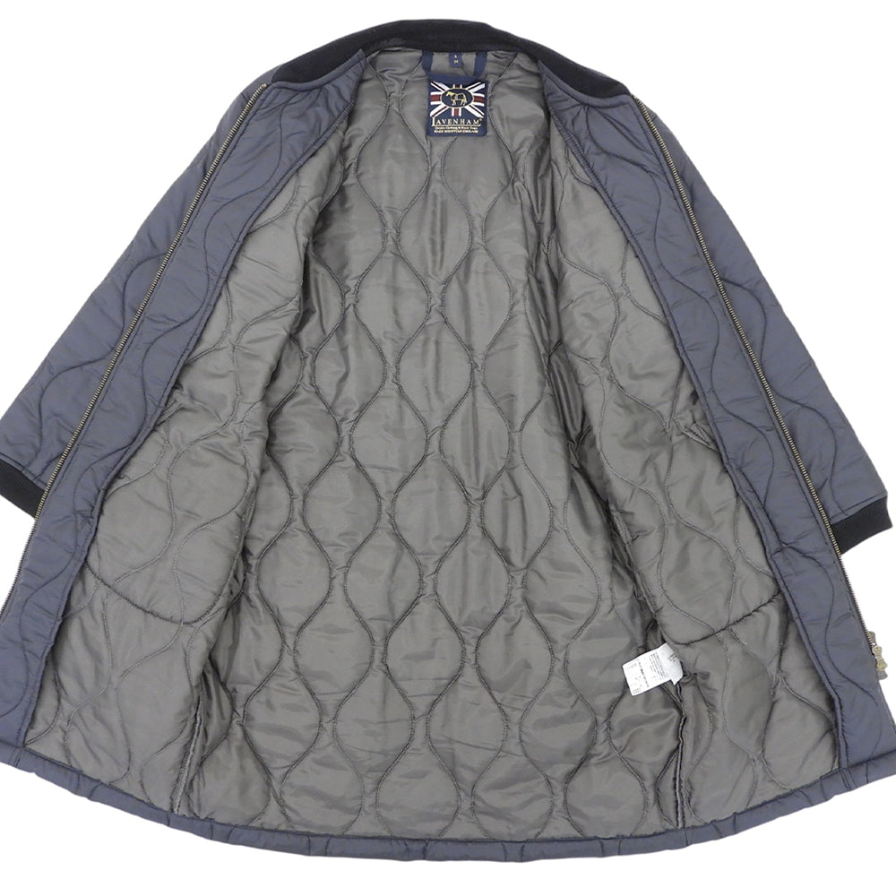 LAVENHAM ラベンハム キルティング ジップアップ ロングコート レディース ネイビー 34 LVH-17A-PL1 コート