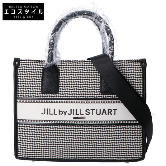JILL by JILLSTUART ジルバイジルスチュアート ブラック×ホワイト ハウンドトゥース バンドオブスクエアトートバッグ トートバッグ