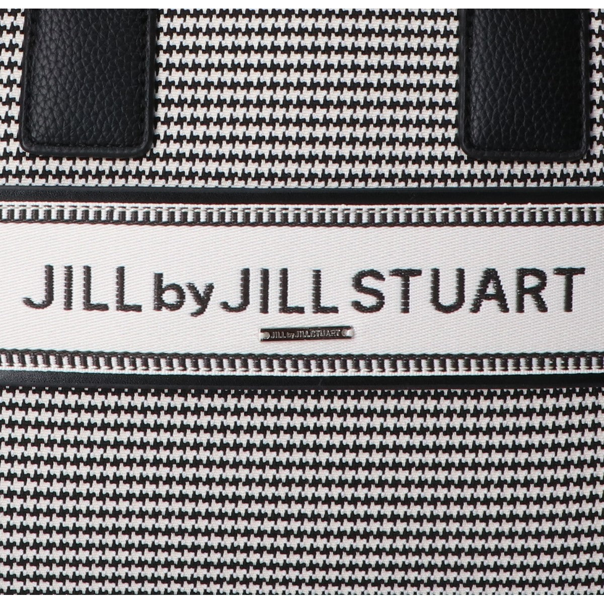 JILL by JILLSTUART ジルバイジルスチュアート ブラック×ホワイト ハウンドトゥース バンドオブスクエアトートバッグ トートバッグ