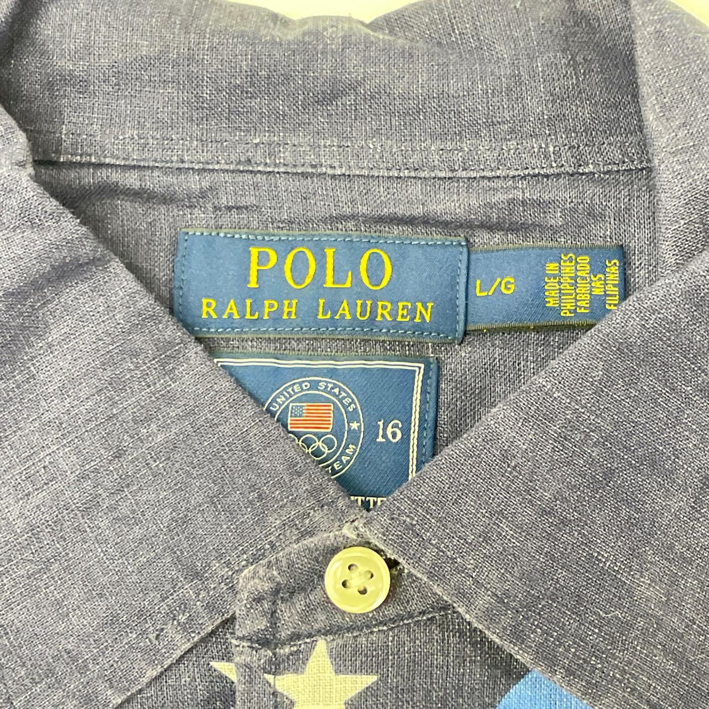 POLObyRalphLauren ポロラルフローレン 2016オリンピックチームUSA 総プリント 100リネン ロングスリーブシャツ トップス