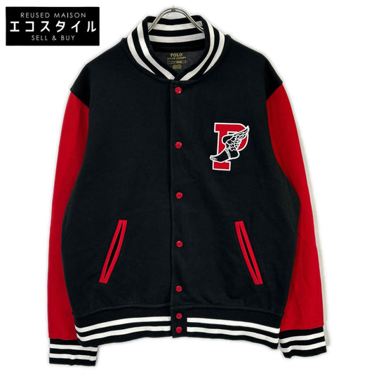 POLObyRalphLauren ポロラルフローレン ブラック×レッド P-wing ワッペンスタジャン ジャケット