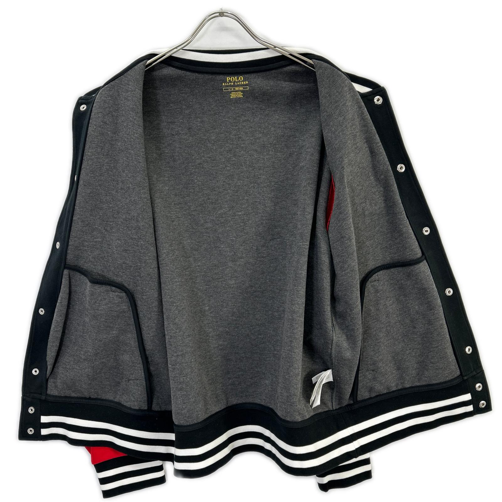 POLObyRalphLauren ポロラルフローレン ブラック×レッド P-wing ワッペンスタジャン ジャケット