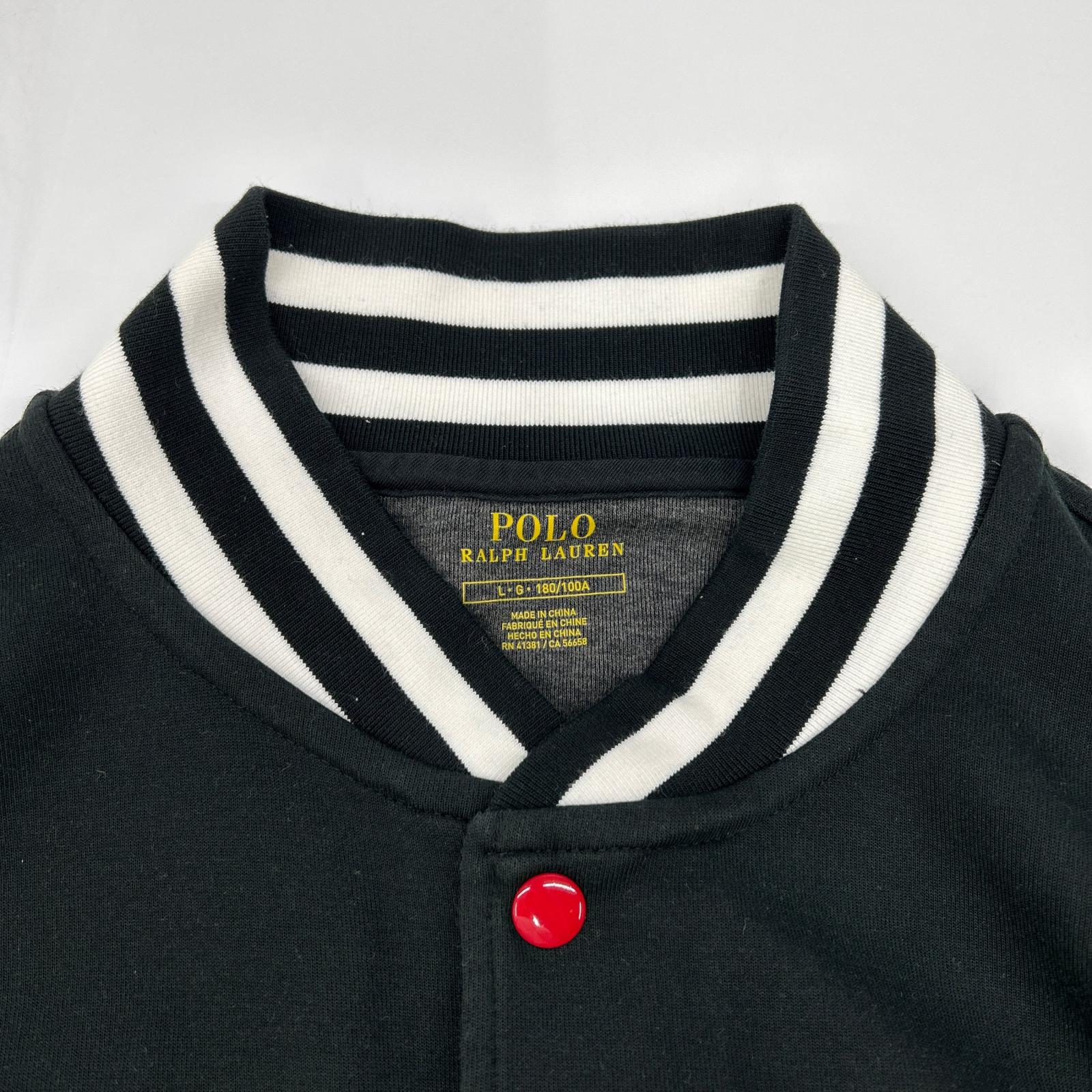 POLObyRalphLauren ポロラルフローレン ブラック×レッド P-wing ワッペンスタジャン ジャケット