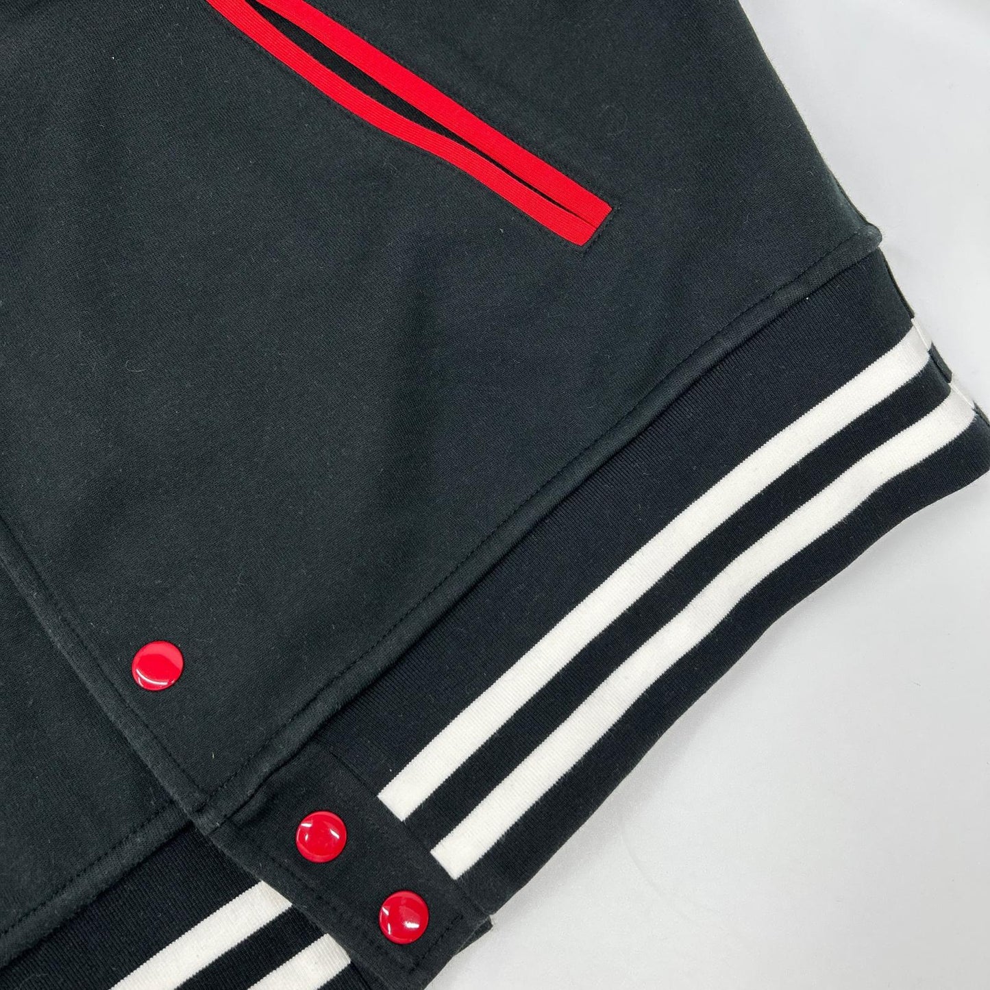 POLObyRalphLauren ポロラルフローレン ブラック×レッド P-wing ワッペンスタジャン ジャケット