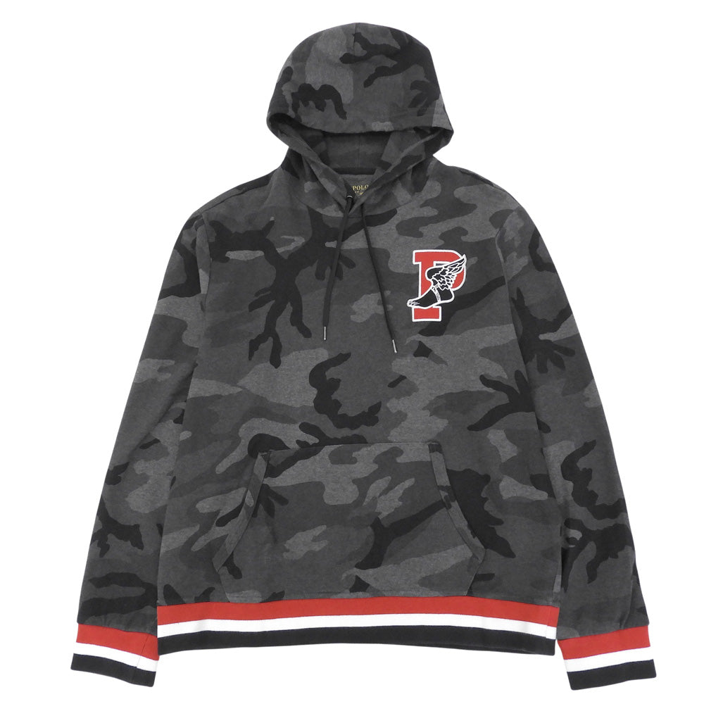 POLObyRalphLauren ポロラルフローレン P-wing ワッペン カモ柄 プルオーバーパーカー トップス メンズ グレー ブラック L トップス