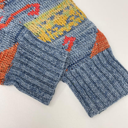 POLObyRalphLauren ポロラルフローレン マルチカラー ネイティブ柄 コンチョボタン HAND KNIT ショールカラー プルオーバーニット トップス