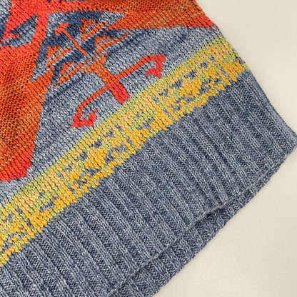 POLObyRalphLauren ポロラルフローレン マルチカラー ネイティブ柄 コンチョボタン HAND KNIT ショールカラー プルオーバーニット トップス