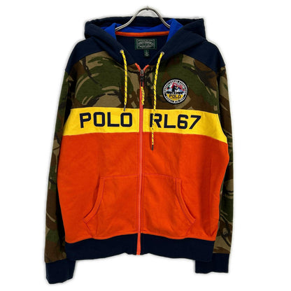 POLO COUNTRY POLO COUNTRY Orange×Camo Patch Zip-Up Hoodie Tops