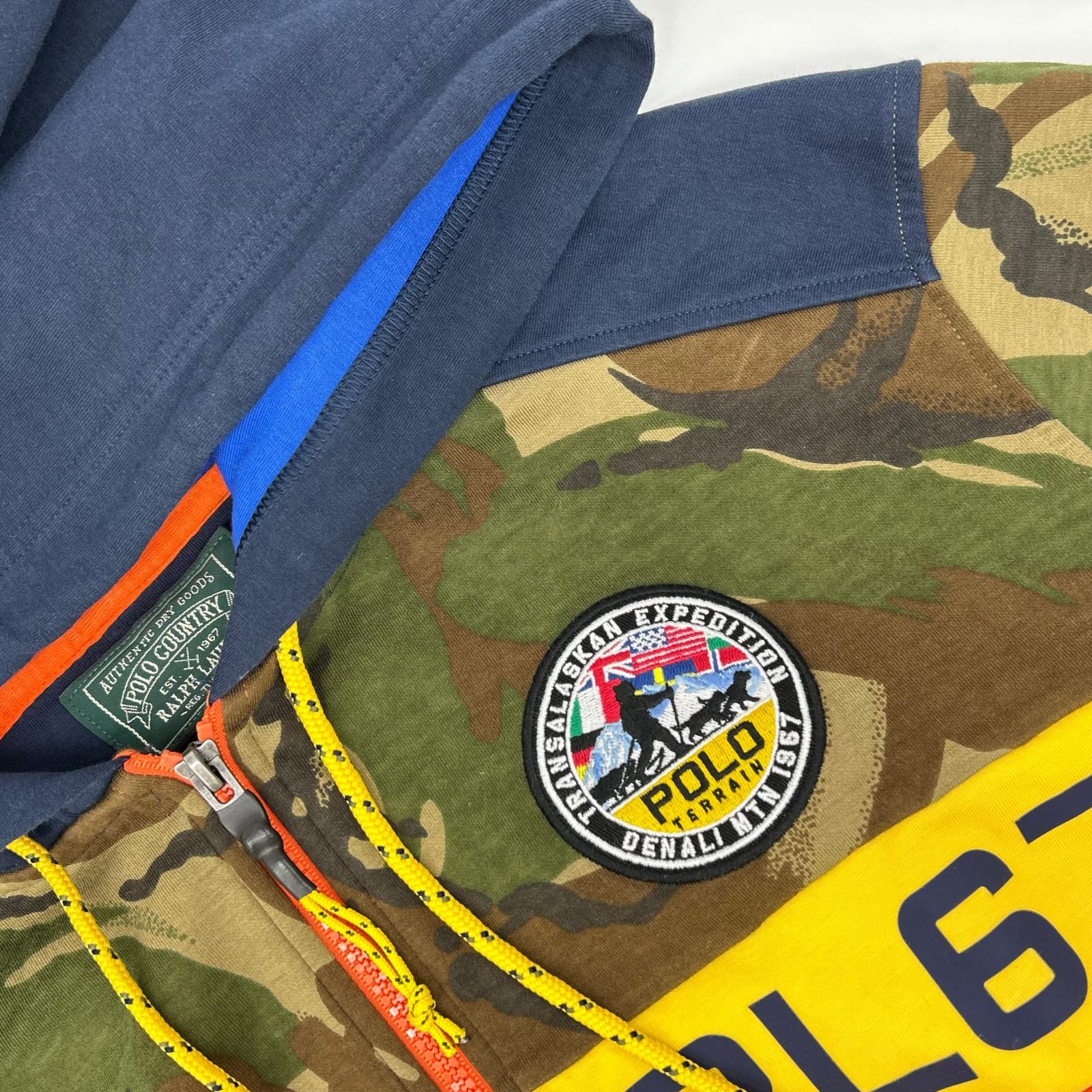 POLO COUNTRY POLO COUNTRY Orange×Camo Patch Zip-Up Hoodie Tops