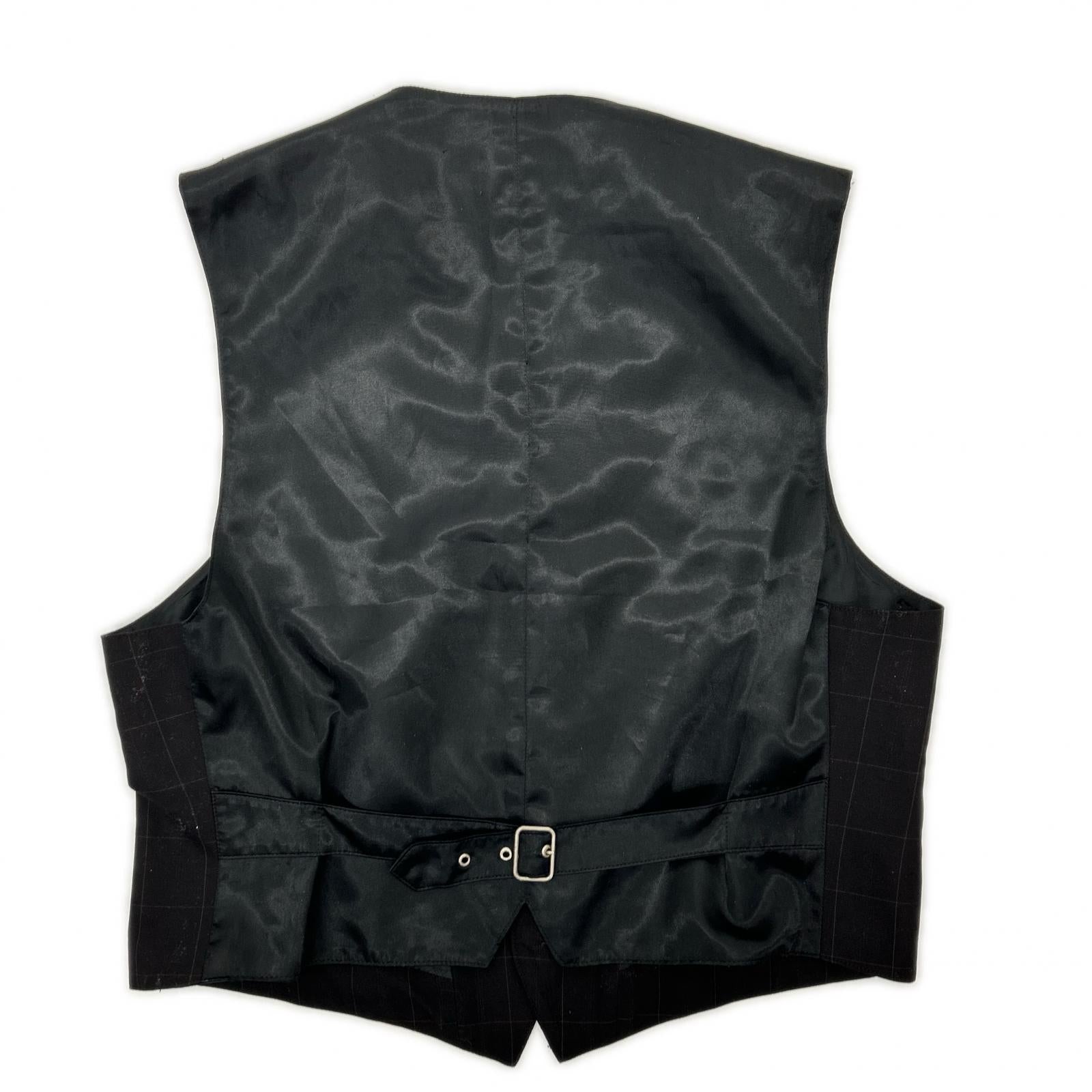JeanPaulGAULTIER ゴルチエ ブラック ウィンドペーンチェック ジレ/ベスト ベスト