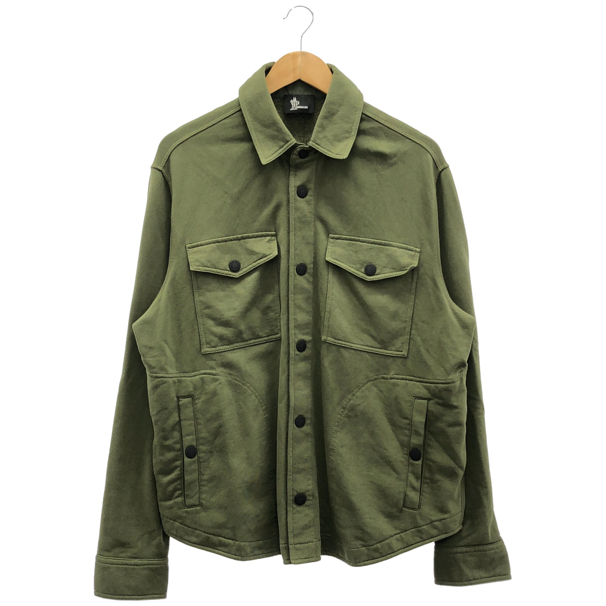 MONCLER モンクレール 【GRENOBLE】22年製 CAMICIA カーキ コットン ロゴワッペン ボタンシャツジャケット トップス