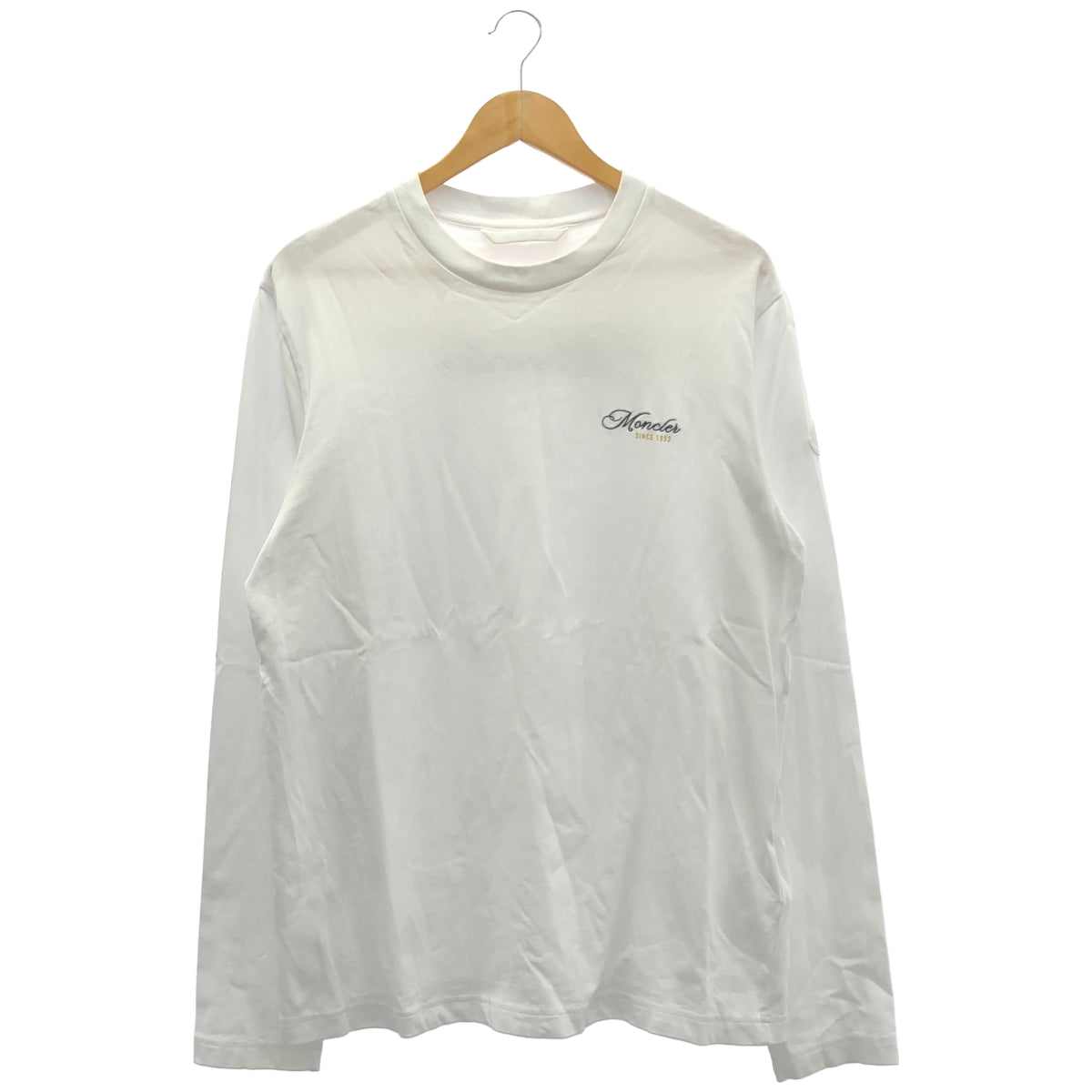 MONCLER モンクレール 25AW LS T-SHIRT White Cotton Back Print Embroidered Logo Long-Sleeve Cutsew Tops