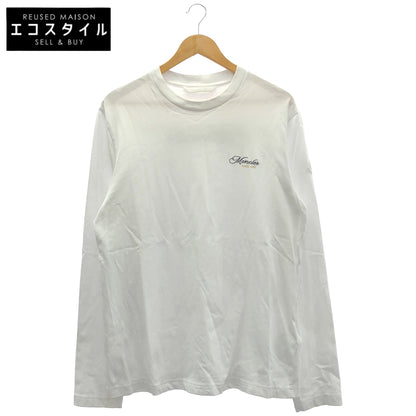 MONCLER モンクレール 25AW LS T-SHIRT White Cotton Back Print Embroidered Logo Long-Sleeve Cutsew Tops