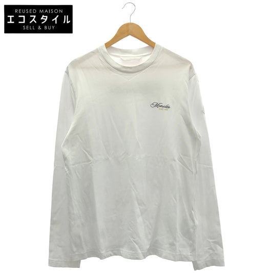 MONCLER モンクレール 25AW LS T-SHIRT ホワイト コットン バックプリント 刺繍ロゴ ロングスリーブカットソー トップス