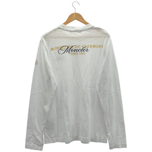 MONCLER モンクレール 25AW LS T-SHIRT ホワイト コットン バックプリント 刺繍ロゴ ロングスリーブカットソー トップス