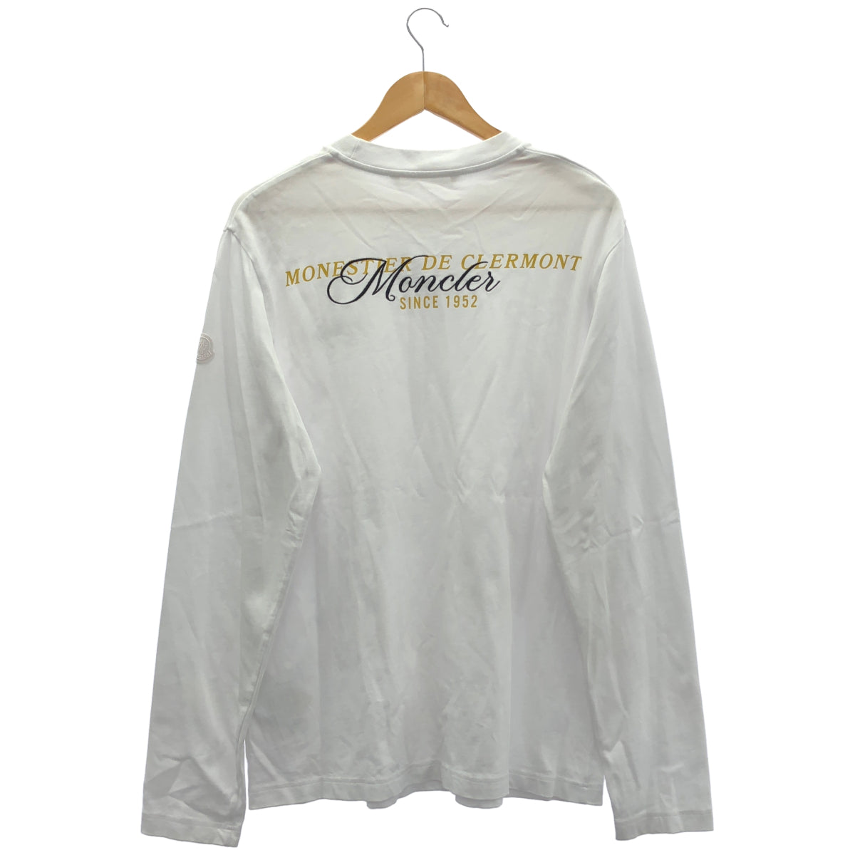 MONCLER モンクレール 25AW LS T-SHIRT White Cotton Back Print Embroidered Logo Long-Sleeve Cutsew Tops