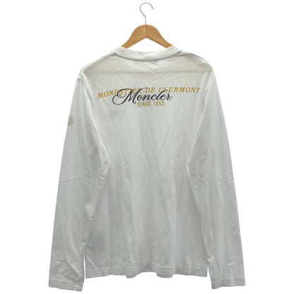 MONCLER モンクレール 25AW LS T-SHIRT White Cotton Back Print Embroidered Logo Long-Sleeve Cutsew Tops