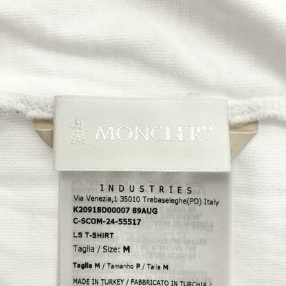 MONCLER モンクレール 25AW LS T-SHIRT ホワイト コットン バックプリント 刺繍ロゴ ロングスリーブカットソー トップス