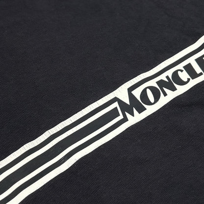 MONCLER モンクレール 19SS MAGLIA T-SHIRT ブラック×ホワイト コットン ロゴプリント ショートスリーブカットソー トップス