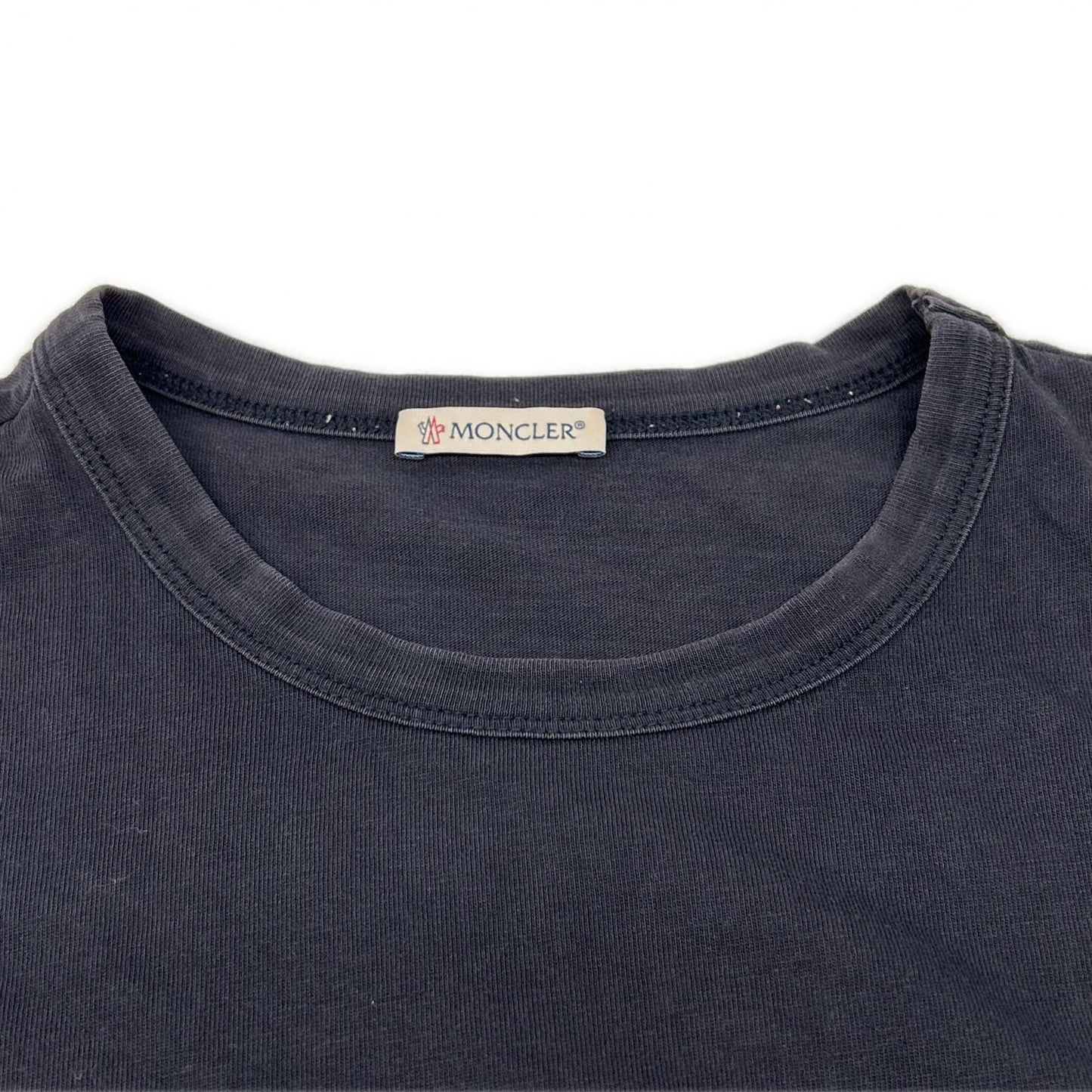 MONCLER モンクレール 19SS MAGLIA T-SHIRT ブラック×ホワイト コットン ロゴプリント ショートスリーブカットソー トップス