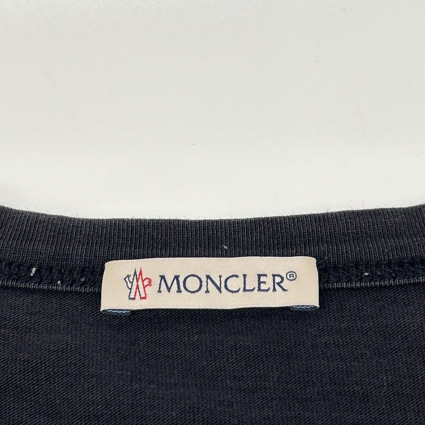 MONCLER モンクレール 19SS MAGLIA T-SHIRT ブラック×ホワイト コットン ロゴプリント ショートスリーブカットソー トップス