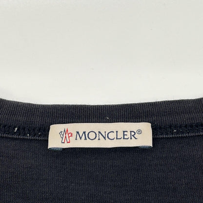 MONCLER モンクレール 19SS MAGLIA T-SHIRT ブラック×ホワイト コットン ロゴプリント ショートスリーブカットソー トップス
