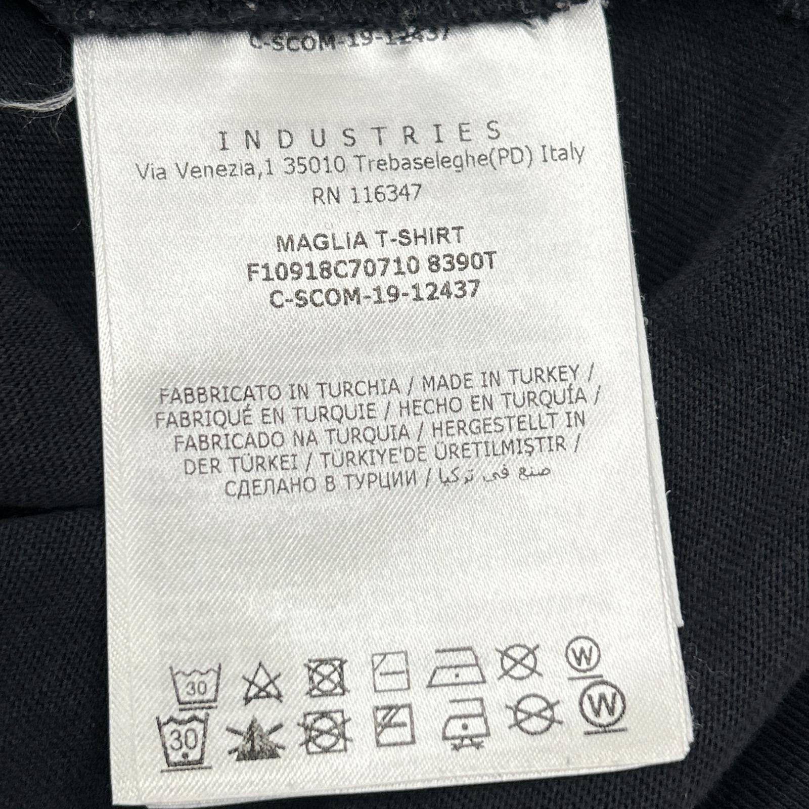 MONCLER モンクレール 19SS MAGLIA T-SHIRT ブラック×ホワイト コットン ロゴプリント ショートスリーブカットソー トップス