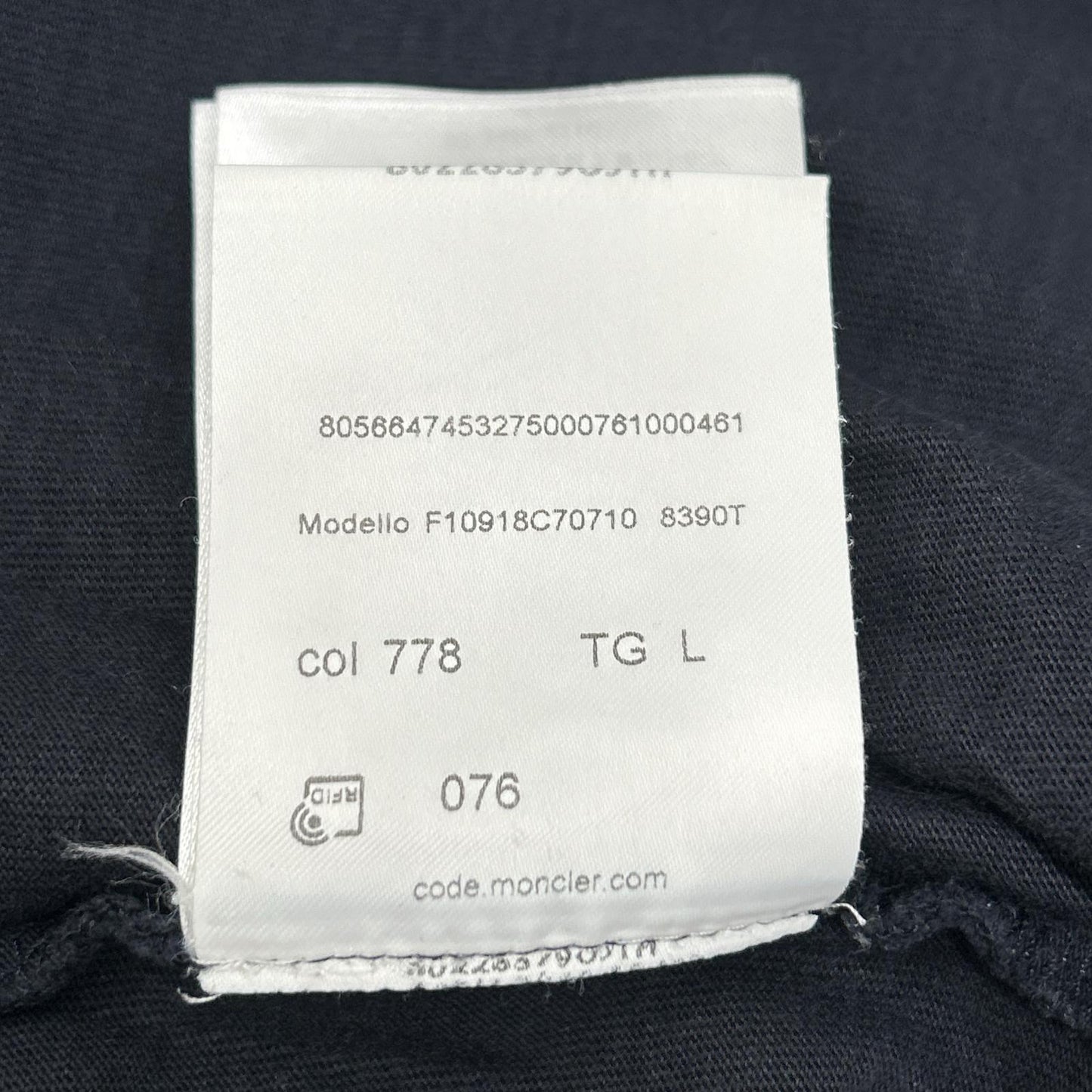 MONCLER モンクレール 19SS MAGLIA T-SHIRT ブラック×ホワイト コットン ロゴプリント ショートスリーブカットソー トップス
