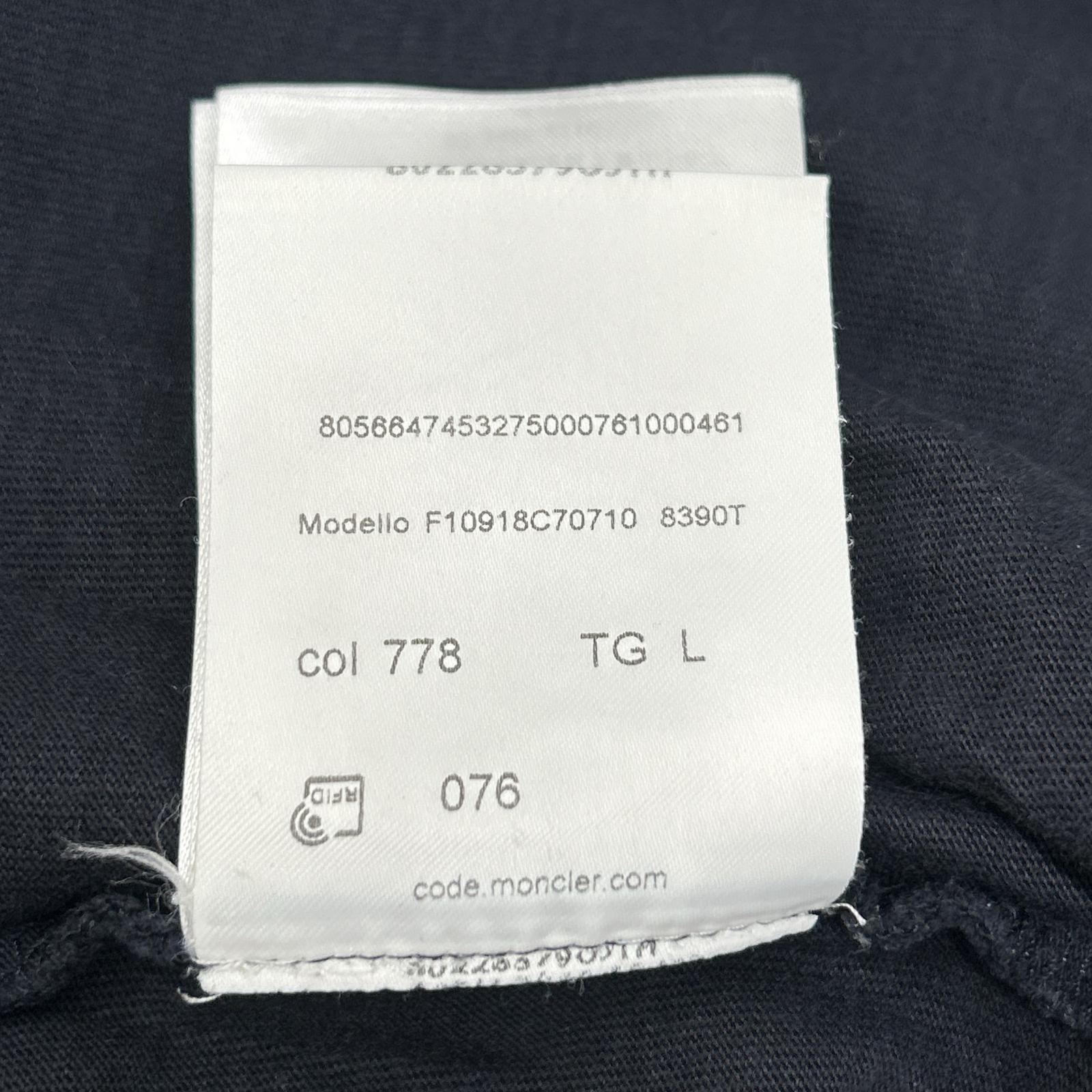 MONCLER モンクレール 19SS MAGLIA T-SHIRT ブラック×ホワイト コットン ロゴプリント ショートスリーブカットソー トップス