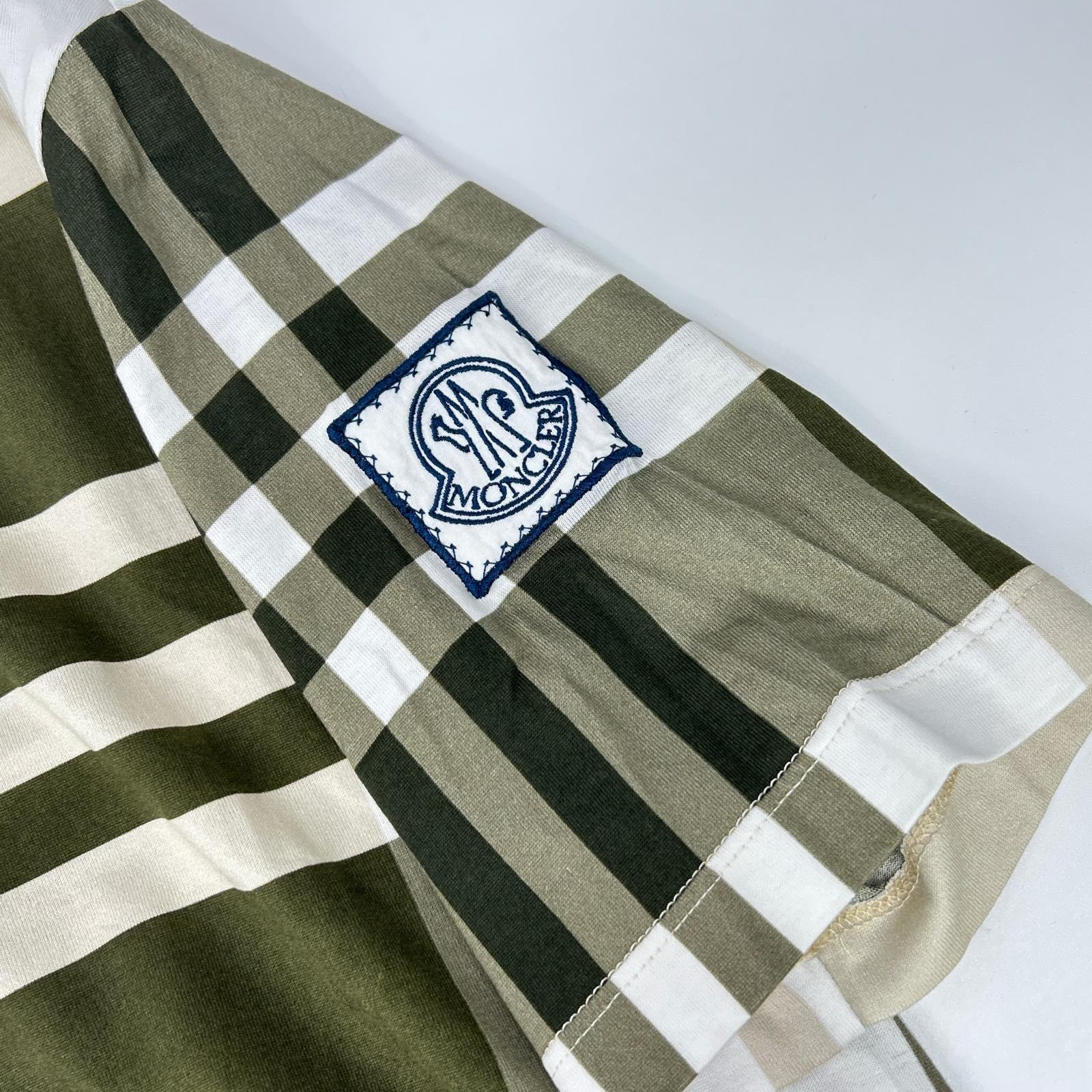 MONCLER モンクレール 【GAMME BLUE】16SS カーキ×ベージュ コットン チェック柄 ショートスリーブカットソー トップス