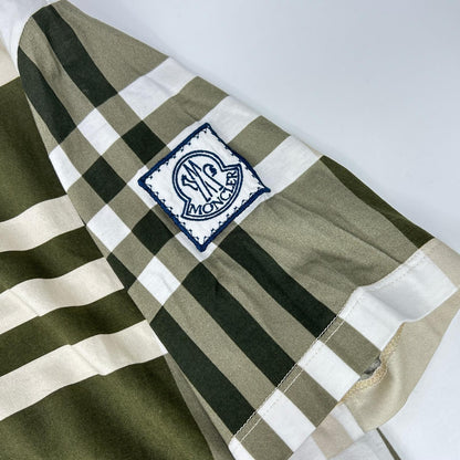 MONCLER モンクレール 【GAMME BLUE】16SS カーキ×ベージュ コットン チェック柄 ショートスリーブカットソー トップス