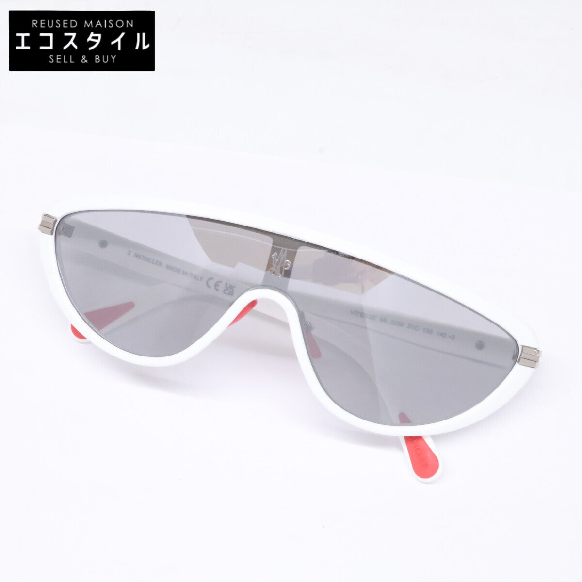 MONCLER モンクレール 【美品】VITESSE ML0239 21C 136 140 シールドシェイプ サイドロゴ サングラス