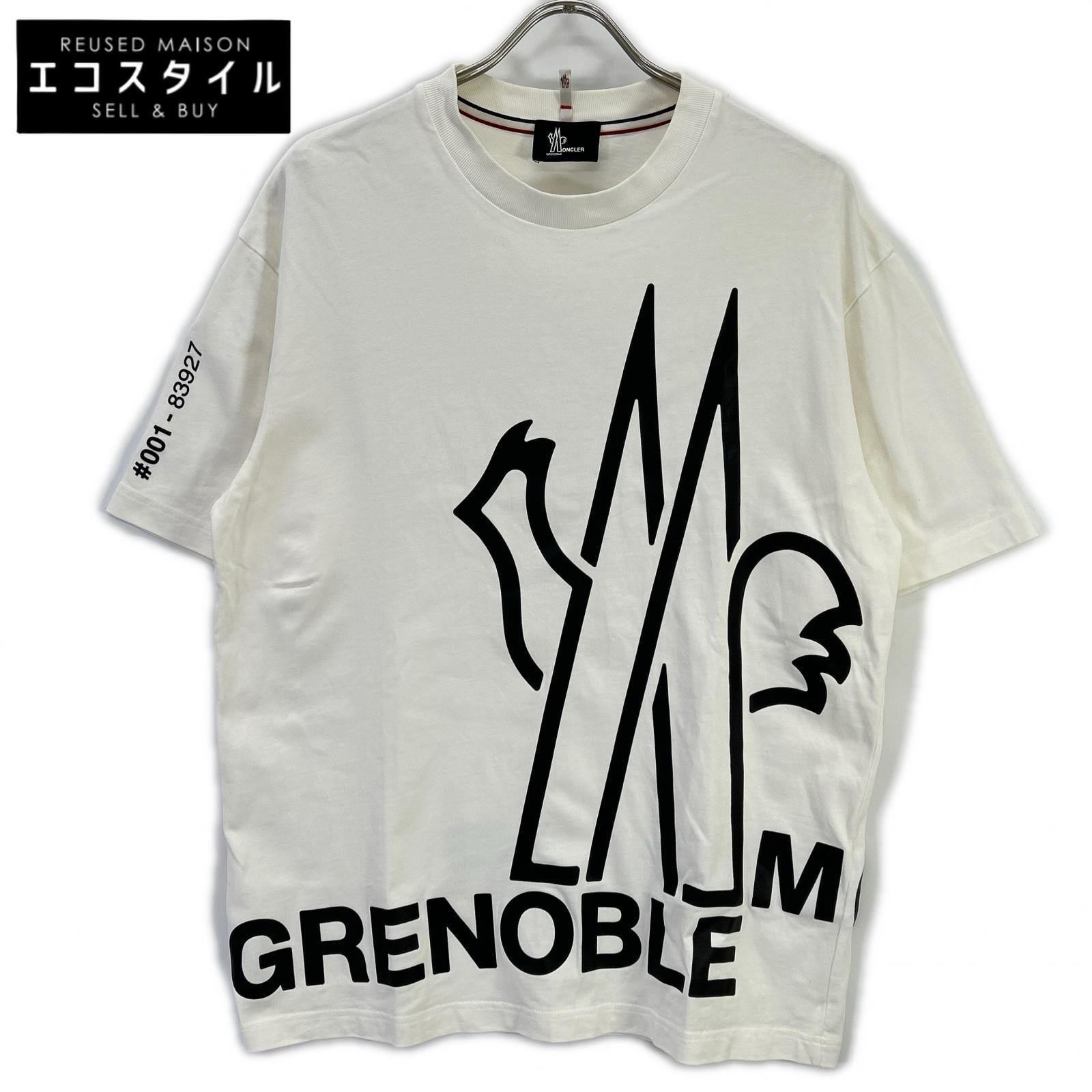 MONCLER モンクレール 【GRENOBLE】23年製 ホワイト T-SHIRT MANICA CORTA ロゴプリントTシャツ トップス
