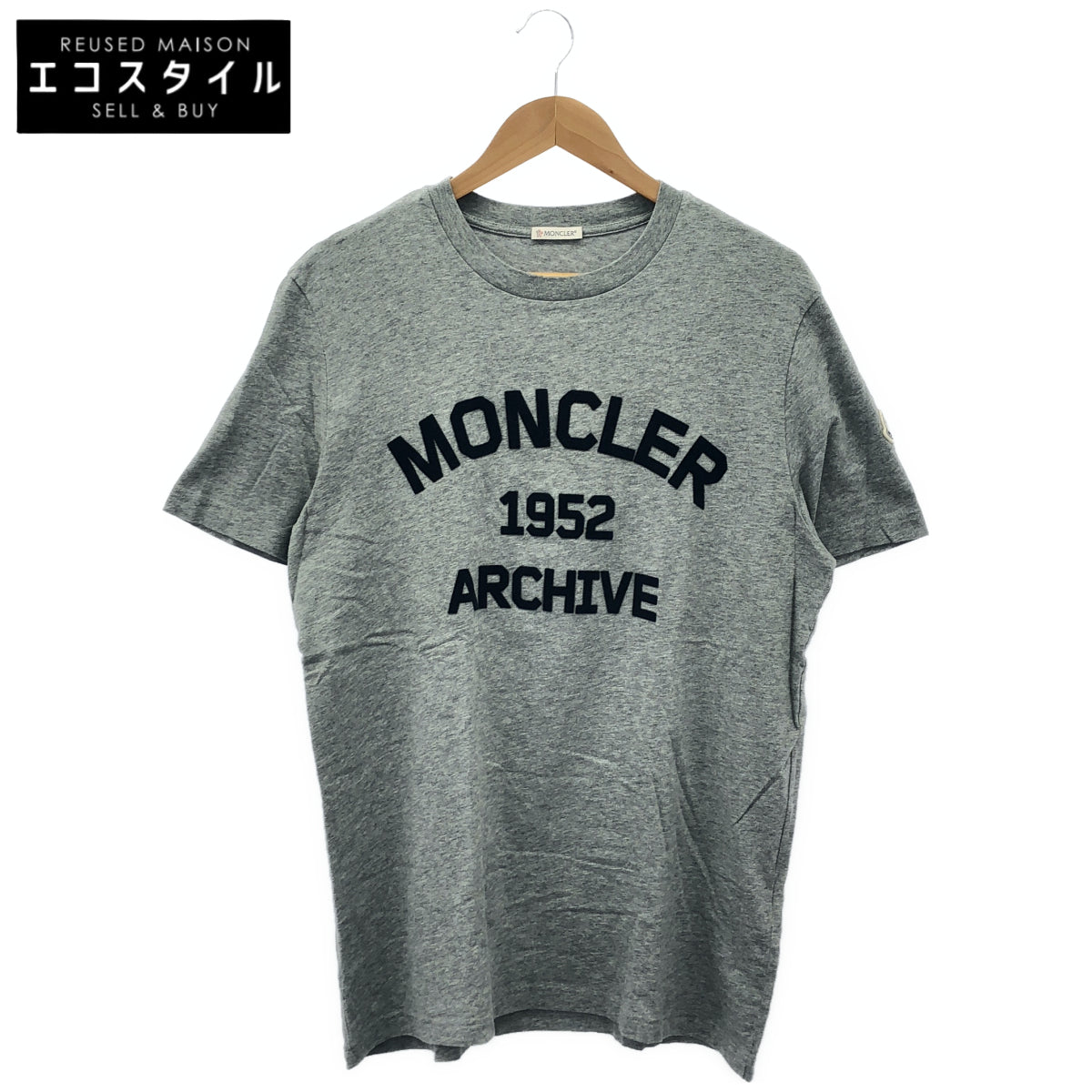 MONCLER モンクレール 23年製 グレー SS T-SHIRT ロゴデザインTシャツ トップス