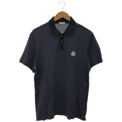 MONCLER モンクレール 21年製 ネイビー 鹿の子 SS POLO バックロゴ刺しゅう 半袖ポロシャツ トップス