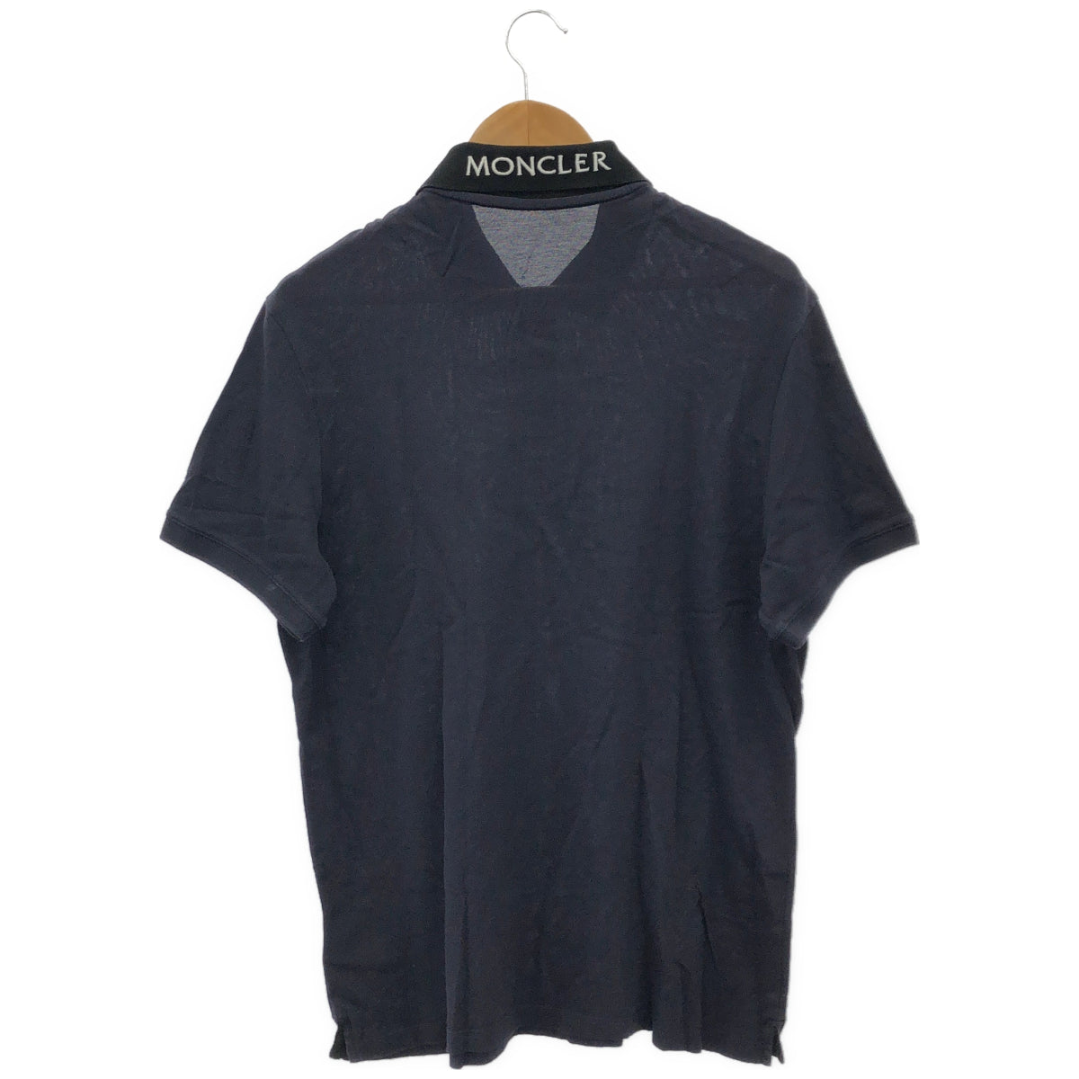 MONCLER モンクレール 21年製 ネイビー 鹿の子 SS POLO バックロゴ刺しゅう 半袖ポロシャツ トップス