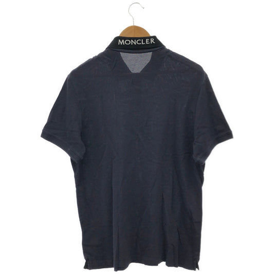 MONCLER モンクレール 21年製 ネイビー 鹿の子 SS POLO バックロゴ刺しゅう 半袖ポロシャツ トップス