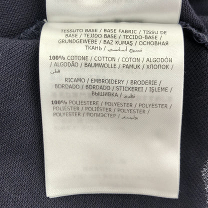 MONCLER モンクレール 21年製 ネイビー 鹿の子 SS POLO バックロゴ刺しゅう 半袖ポロシャツ トップス