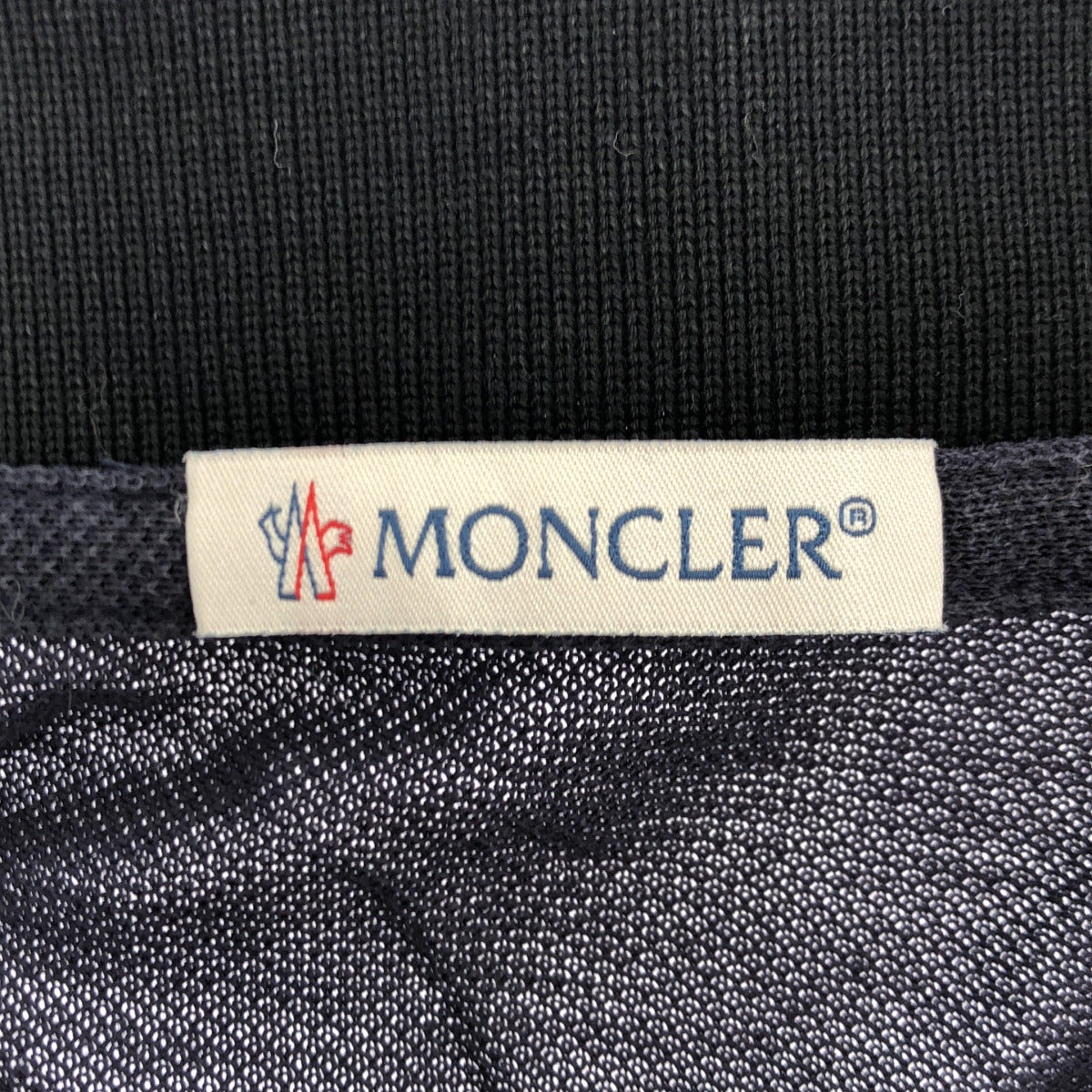 MONCLER モンクレール 21年製 ネイビー 鹿の子 SS POLO バックロゴ刺しゅう 半袖ポロシャツ トップス
